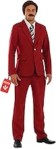 Fun Shack Anchor Man Costume Men Burgundy Suit Funny News Anchor Outfit 70s Newsreader Movie Character Costume