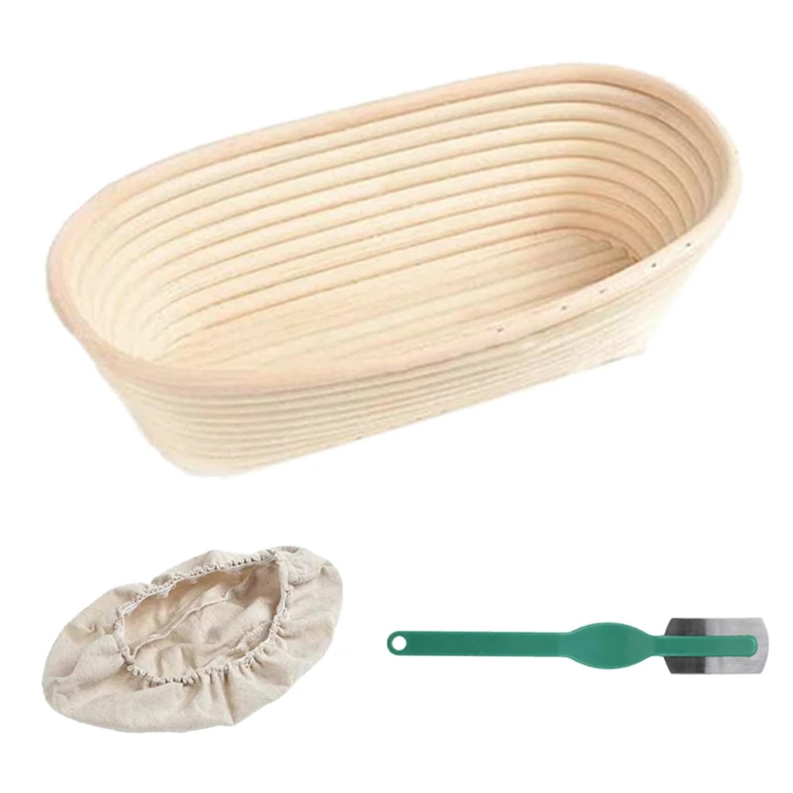 Cesta Para Fermentar Pan Cestas de prueba de pan de mimbre ovaladas de 7 tamaños, cesta de mimbre for fermentación, suministros de cocina(35x14x75mm)