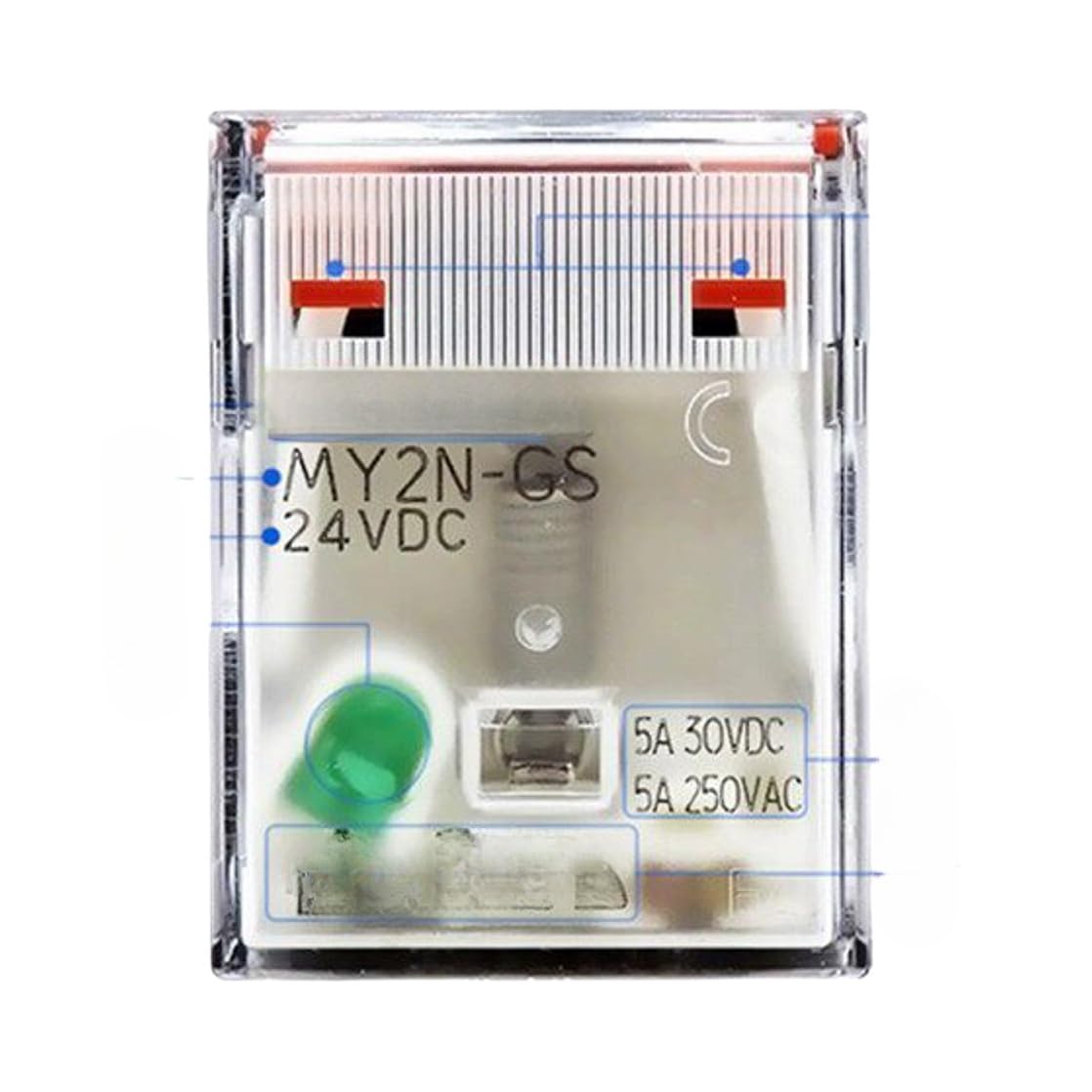 Relé MY2N-J MY2N-GS MY4N DC24V AC220V 8 pines 14(LY4N-J 110VAC 14-pin with base)