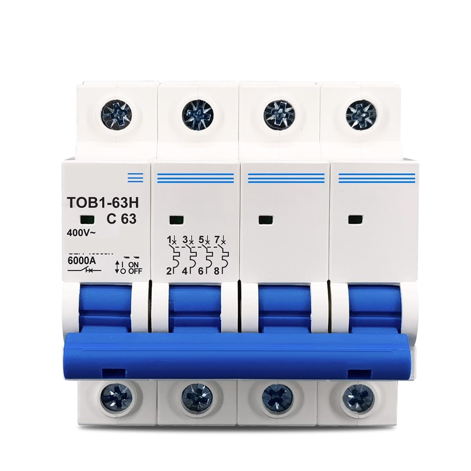 Minidisyuntor 4P CA interruptor magnetotérmico de 25A y 230/400V Tipo C 7