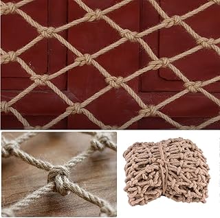 Outdoor Mesh Rope Climbing Netting Heavy Duty Anti-Fall Hemp - Jute Twine String Truck Cargo Trailer Garden Protection Adults Fitness Jute Cargo (1×8m, 6mm/8mm, 6cm/8cm/10cm/12cm/15cm) Safety Net fo
