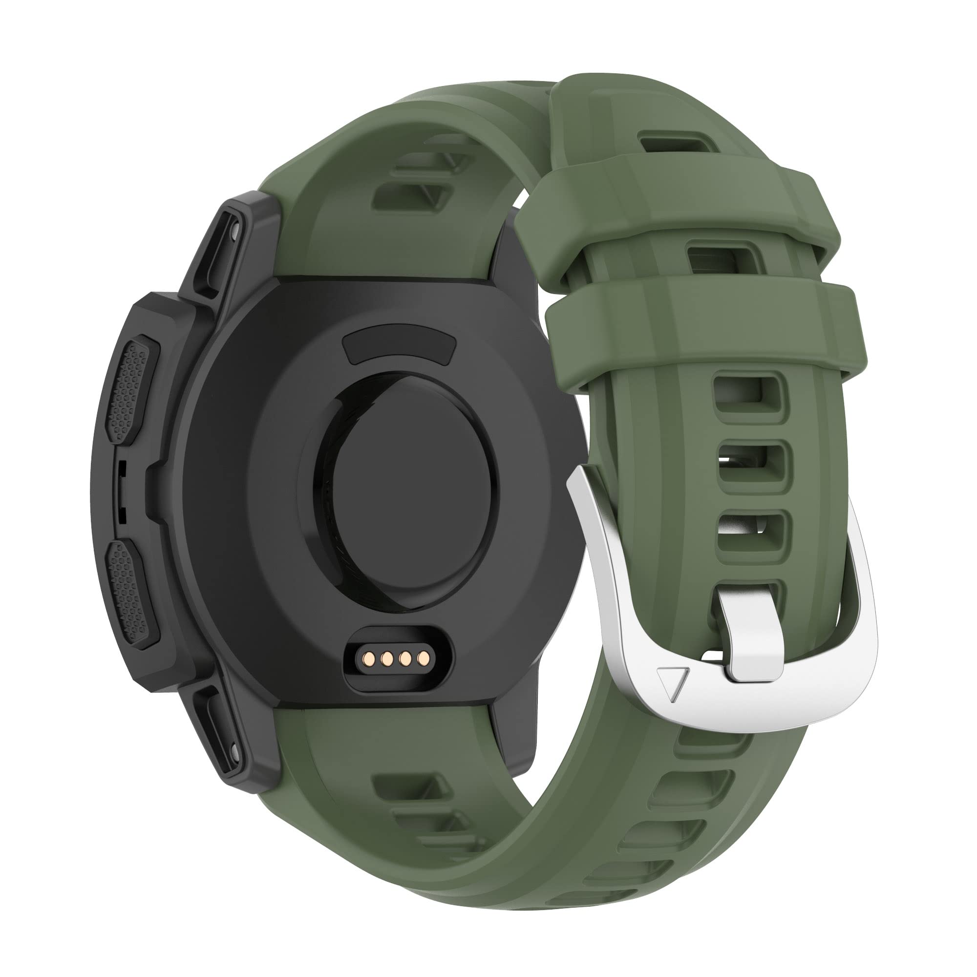 REYDA Silicone Strap Compatible for Garmin Instinct 2S, 20mm Watch Strap Soft Comfortable Breathable Silicone Bracelet Metal Buckle Sport Wristband Replacement Strap for Garmin Instinct 2S Smart Watch