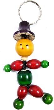 Handmade Crafted Personal Accessories Wooden Keychain & Keyring Design of Indian Desi Toys Made with Organic Vegetable Colors Dyes Do Not Harm | Use for Gifting | New Year | | Birthday