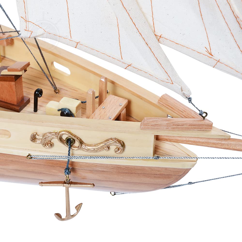 Old Modern Handicrafts Modello di barca Bluenose II - Modello di barca completamente assemblato per casa e ufficio - 29,5" x 5" x 24" pollici