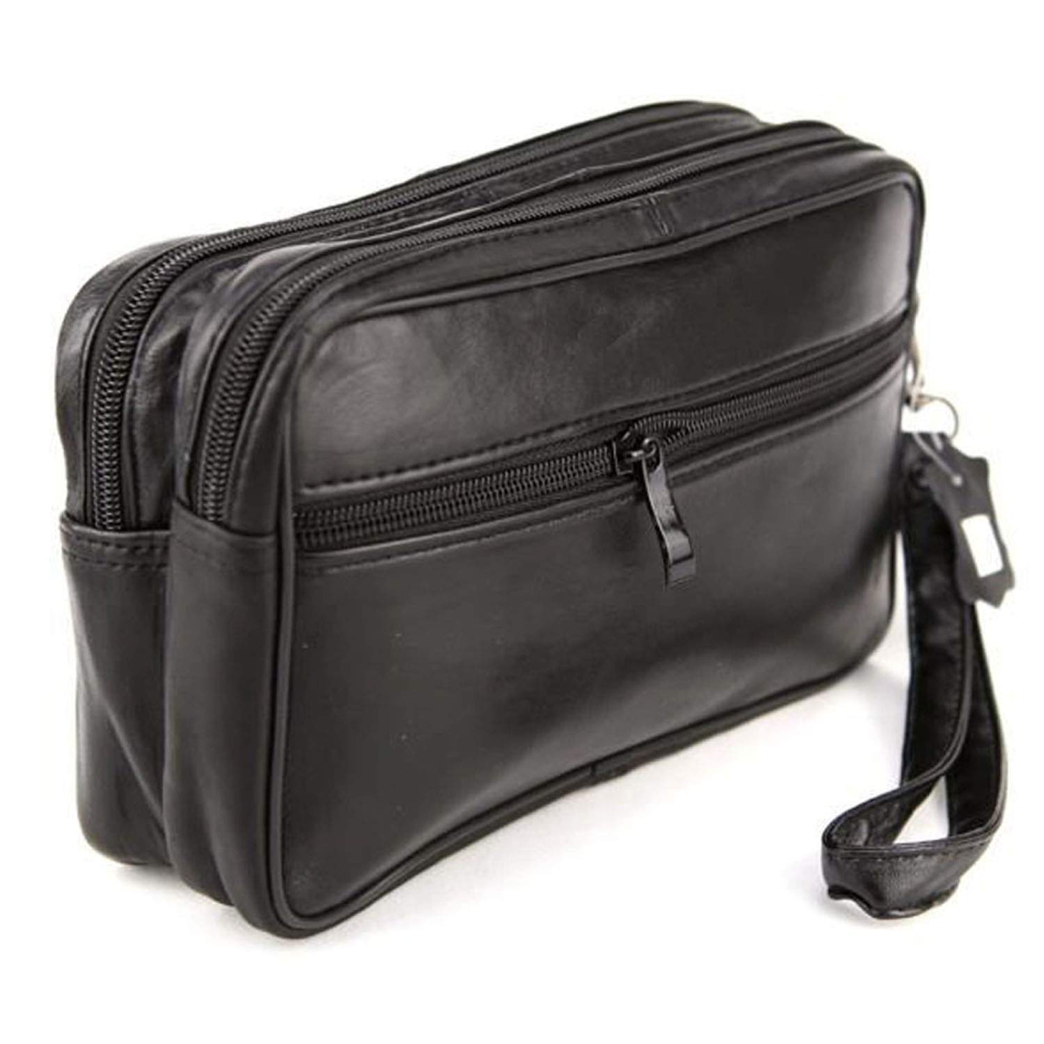 Charmoni - Bolsa de viaje, piel, con llavero negro Talla única
