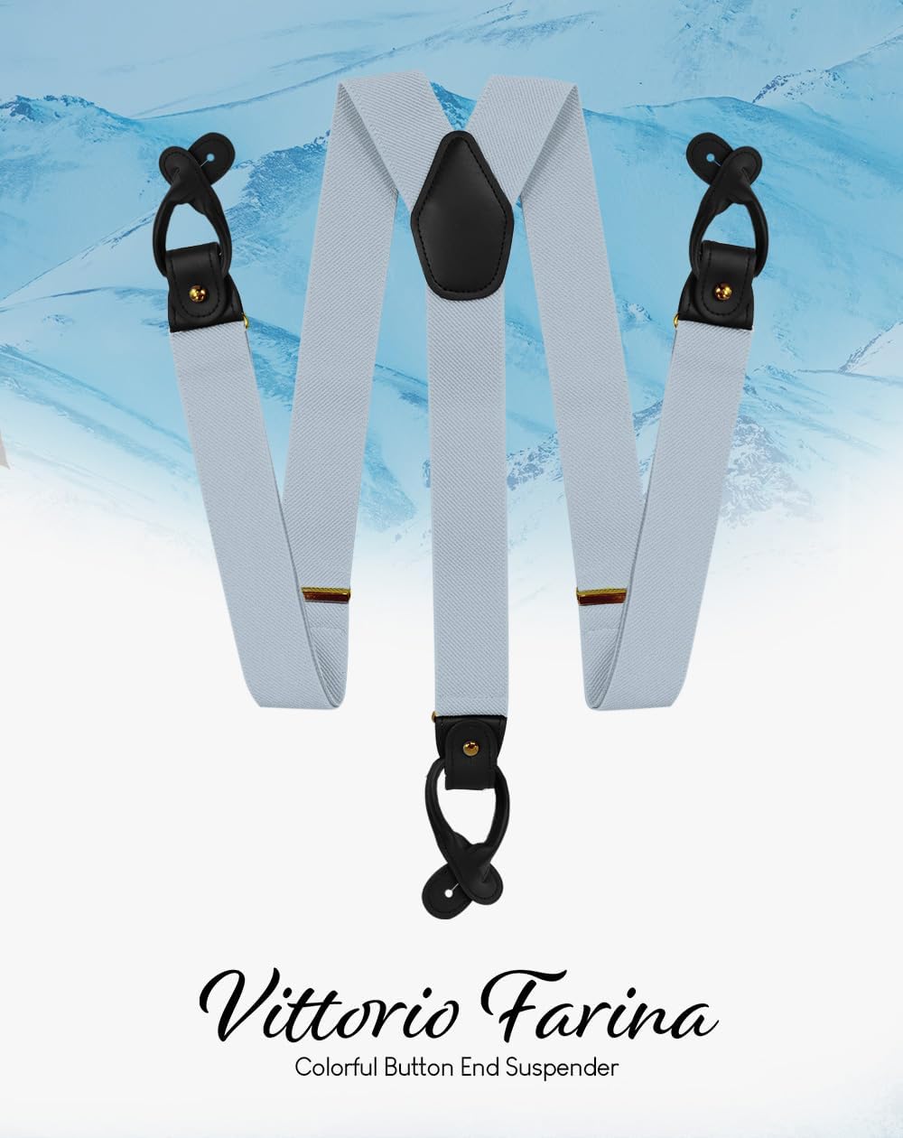 Adjustable Button End Suspenders - Vibrant Colorful Y-Back Elastic Tuxedo Suspenders