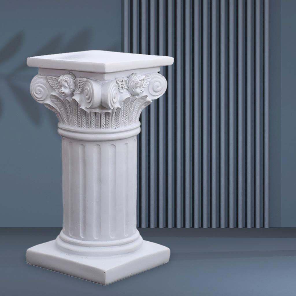 N/A Estatua de Columna Griega Pilar Romano Creativo, Soporte de Pedestal de Resina, de Escultura, Decoración de Cocina para El Hogar Al Aire Libre, L, L Cuadrado, Individual