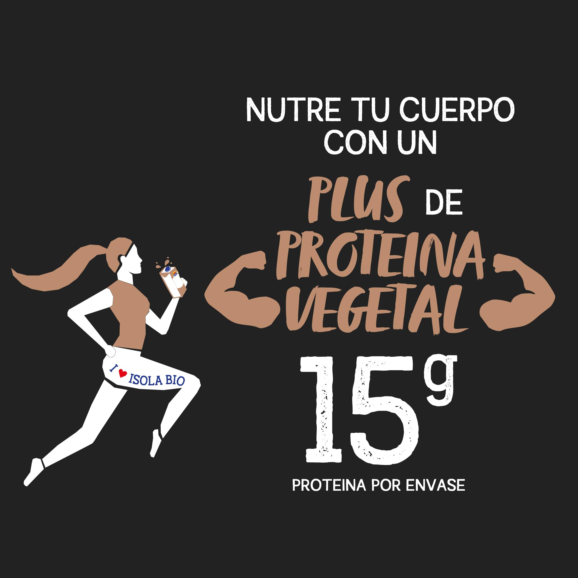 ISOLA BIO - Pack de 10 Unidades de 250ml de Bebida Ecológica Vegetal Soja con Cacao - 15g Proteína - Sin Azúcares Añadidos y Sin Lactosa - Vegano - Formato para llevar