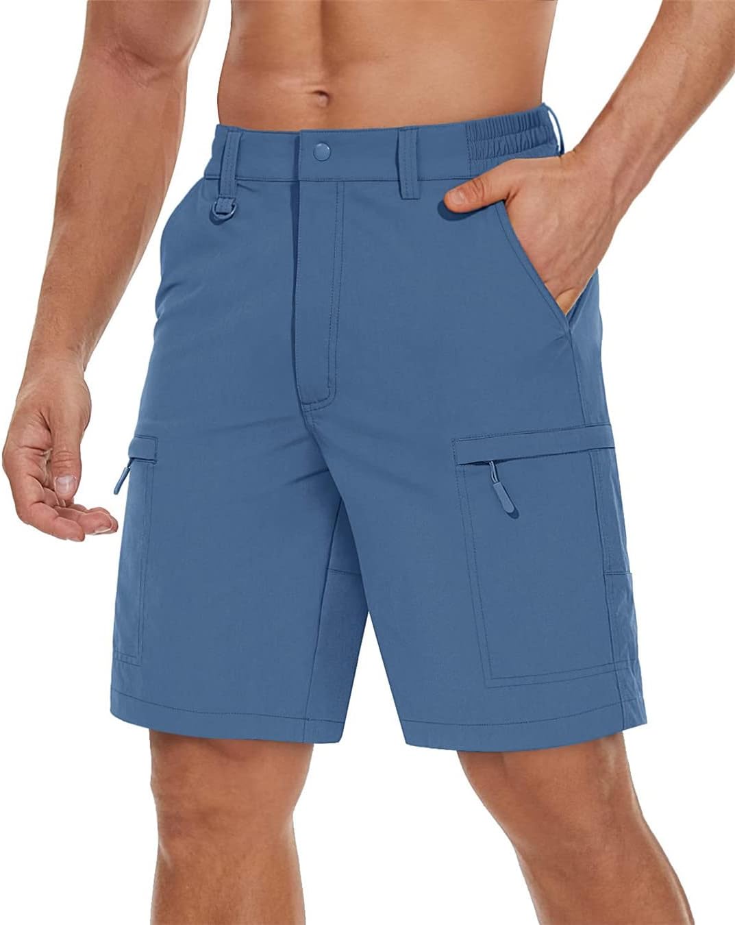 Wjnvfioo Summer Quick Dry Cargo Shorts Mens Hiking Fishing Outdoor Short Pants Travel Multi-Pockets Work Shorts