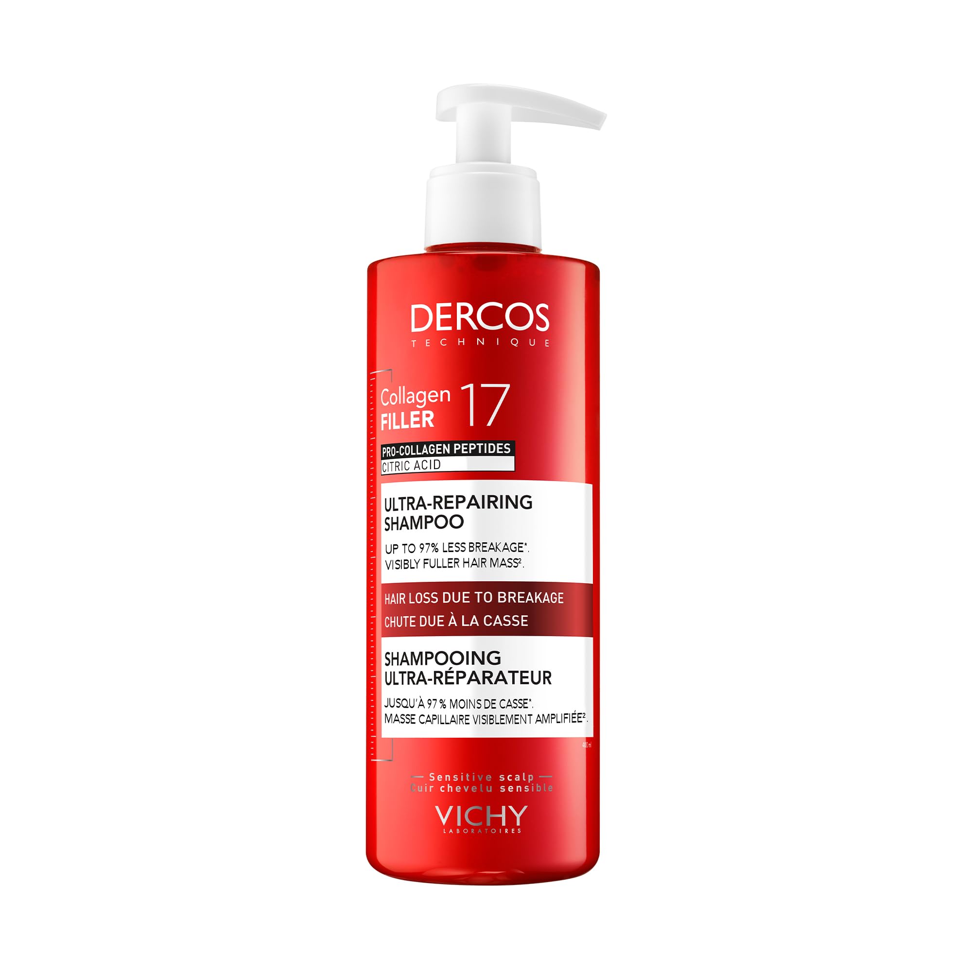 Vichy Dercos Collagen Repair 17 Shampoo, Ultra-Repairing Shampoo
