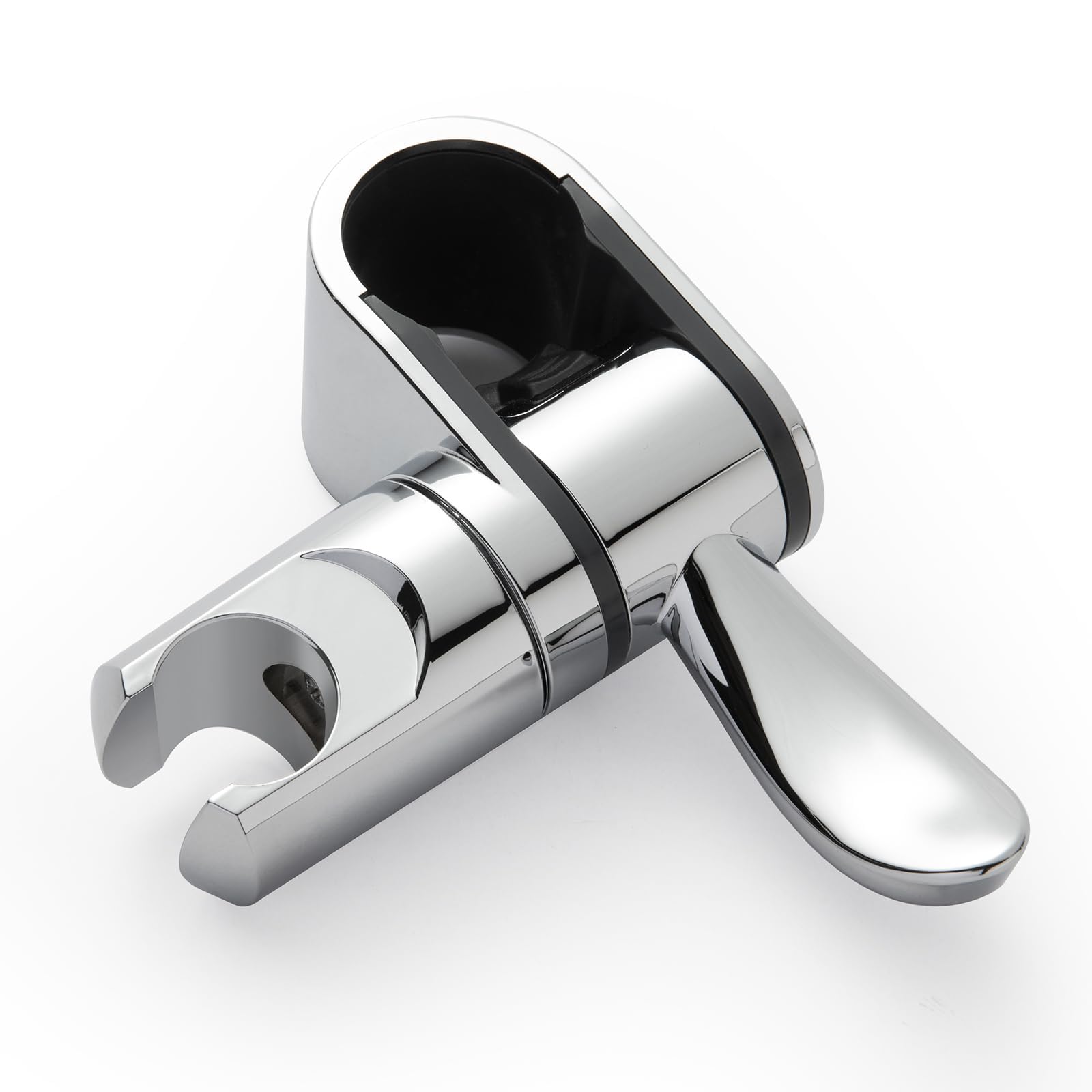 Supporto Soffione Doccia Universale per Maniglioni 32mm, Girevole a 360°, Accessorio Sostitutivo per Bagno, Finitura Cromata
