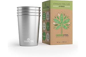 Stainless Steel Cups 10 oz Tumbler (4 Pack)