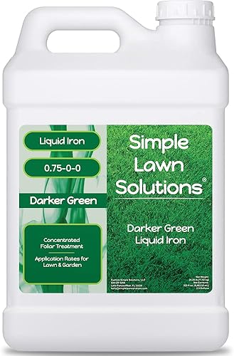 Simple Lawn Solutions - Hierro líquido verde oscuro - Micronutrientes quelados - Potenciador concentrado para césped, plantas de interior y jardín