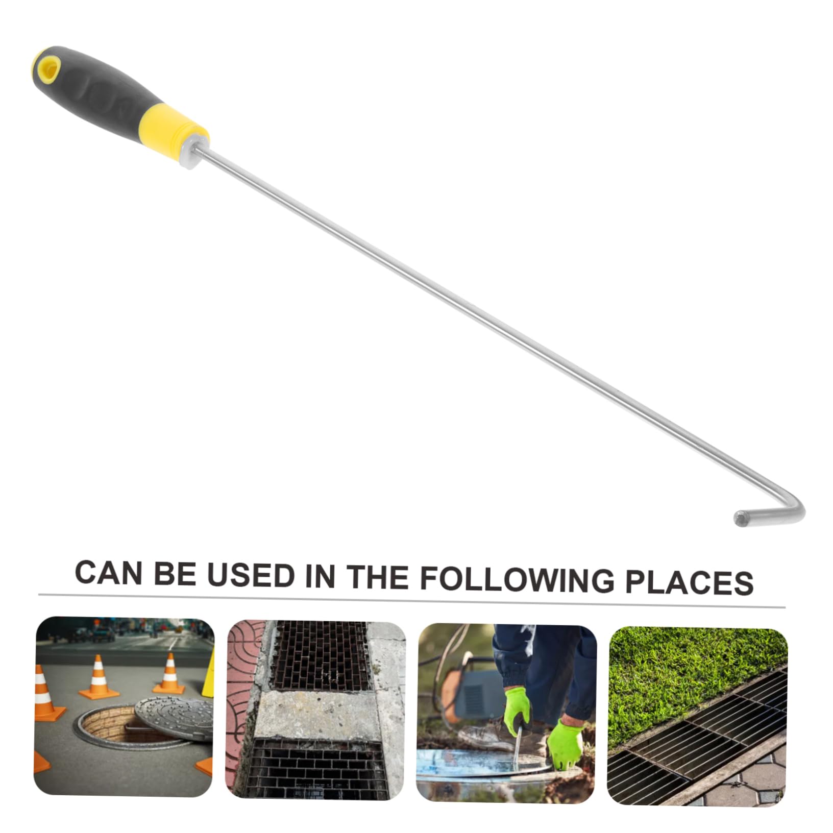 Garneck Manhole Lid Hook Door Lifter Stainless Steel Lifter for Household Use Random Color