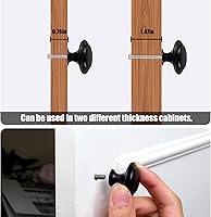 Vista 3 de Romeda Juego de 18 Piezas de Herrajes para Cajones - Pomos y Tiradores de 30mm en Negro para Cómodas y Cocinas con Tornillo