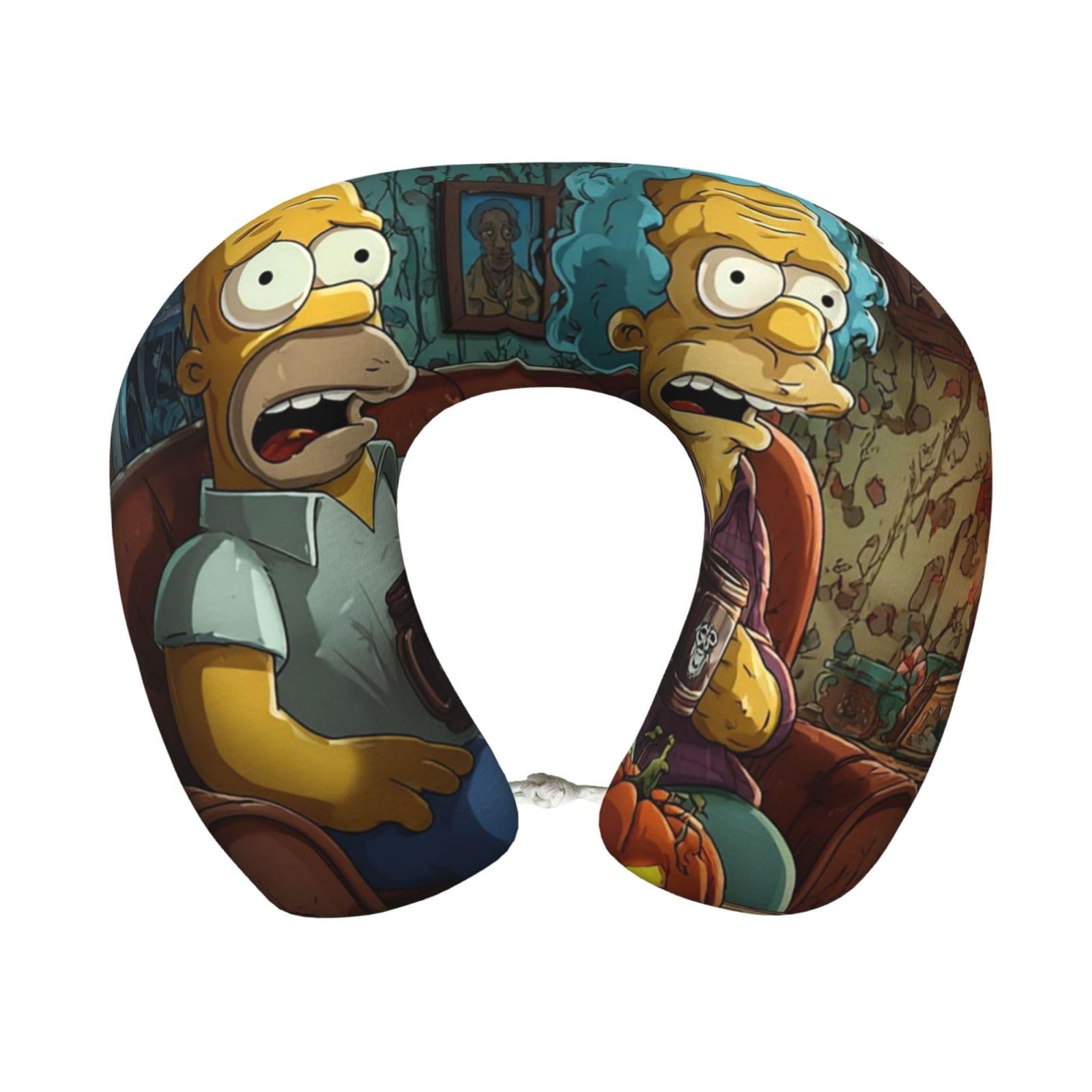 Neck Pillow Memory Foam Contour Pillow Simpsons Travel Pillow for Sleeping Comfortable U Shape Pillows for Traveling Car Headrest Home Office Fits Most Neck Sizes