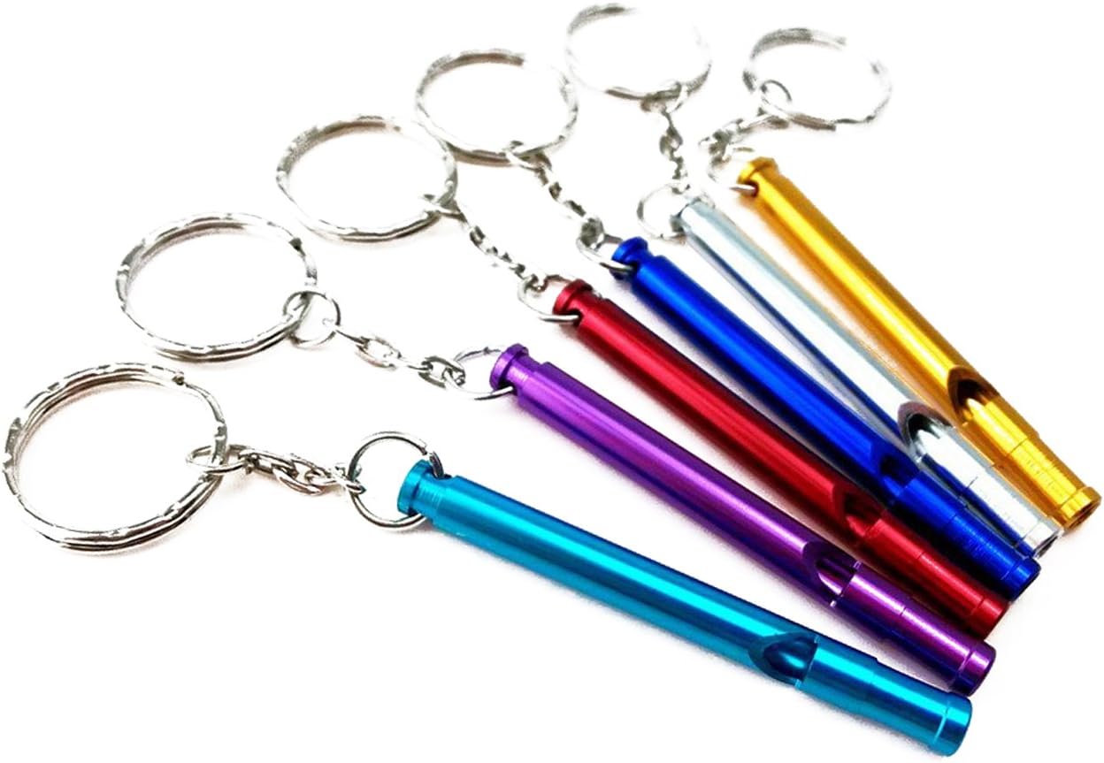 6-Pack Colorful Aluminum Whistles for Survival, Hiking & Dog Training 6-Pack Colorful Aluminum Whistles for Survival, Hiking & Dog Training