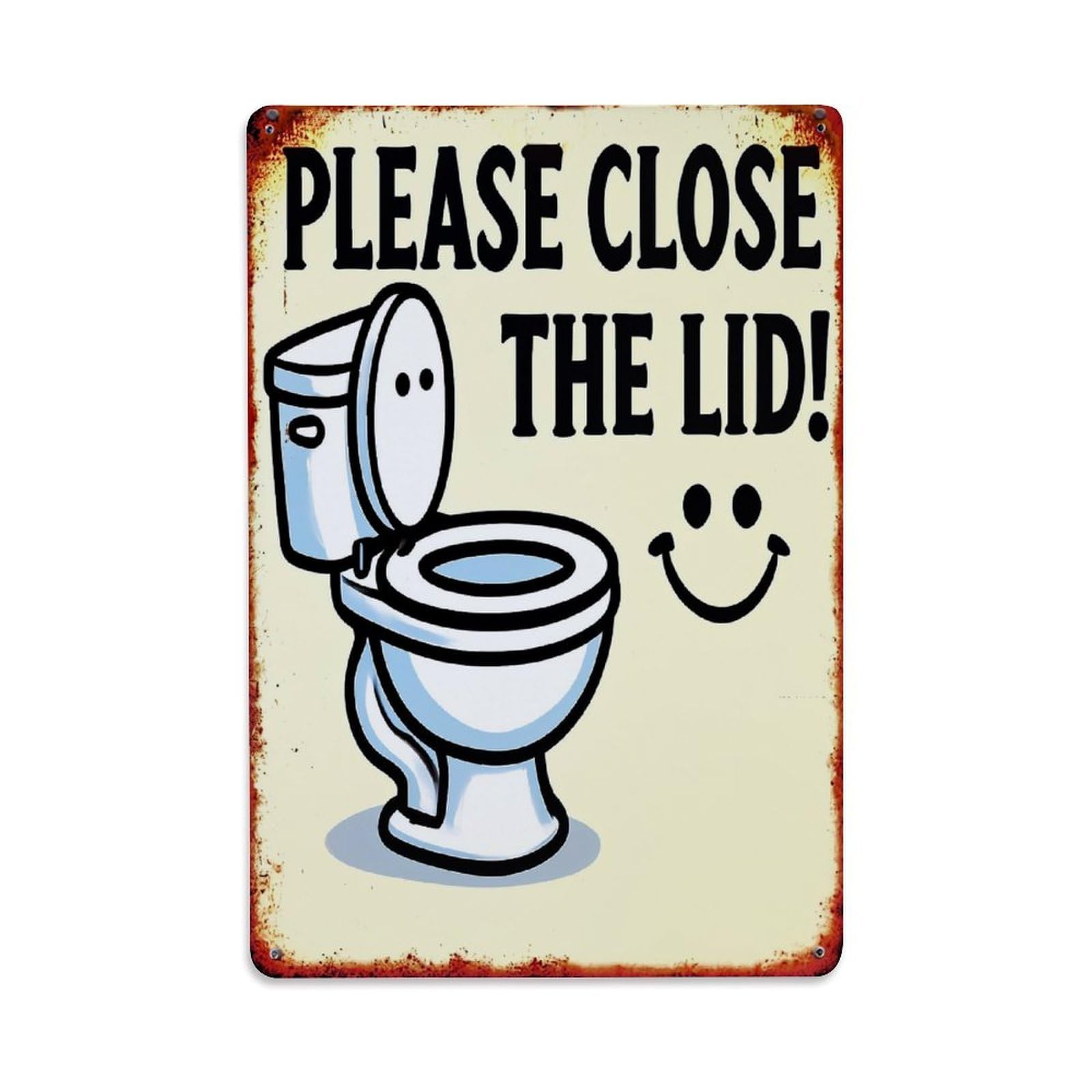 Jdyaojiesheng Vintage Toilet With Smile Face Sign Tin Sign Retro Metal Wall Decor Metal Poster, Home Bar Garage Farmhouse Cafe Wall Art Decoration 8X12inches