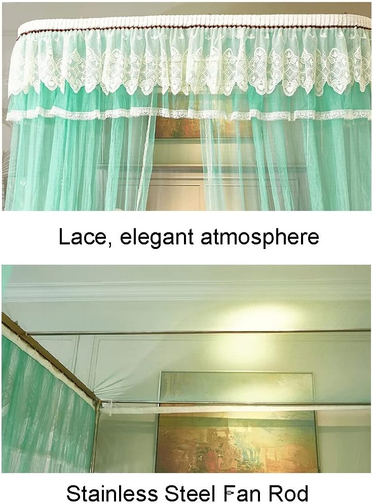 Bed Canopy U-Shaped Princess Wind Mosquito Net, Blackout, Windproof and Dustproof Bed Canopy, with Stainless Steel Bracket (Color : A6, Size : 180x220x210cm)