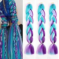 Vista 83 de Xiaofeng Extensiones de cabello trenzado para mujer, 3 paquetes de 100g/paquete (3.53 oz/paquete), 24 pulgadas, alta temperatura, ombré, pelo
