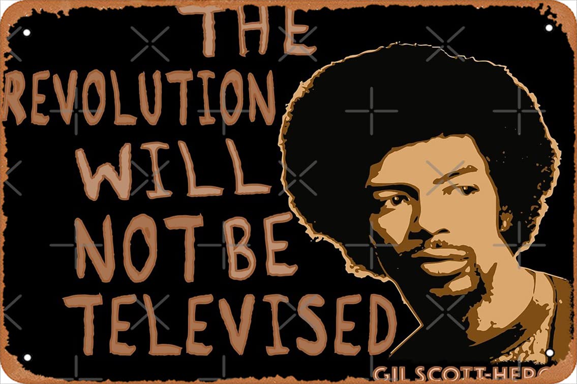 Gil Scott-Heron - The Revolution Will Not Be Televised Poster Retro Metal Tin Vintage Sign 12 X 8 Inch Home Bar Man Cave Wall Decor