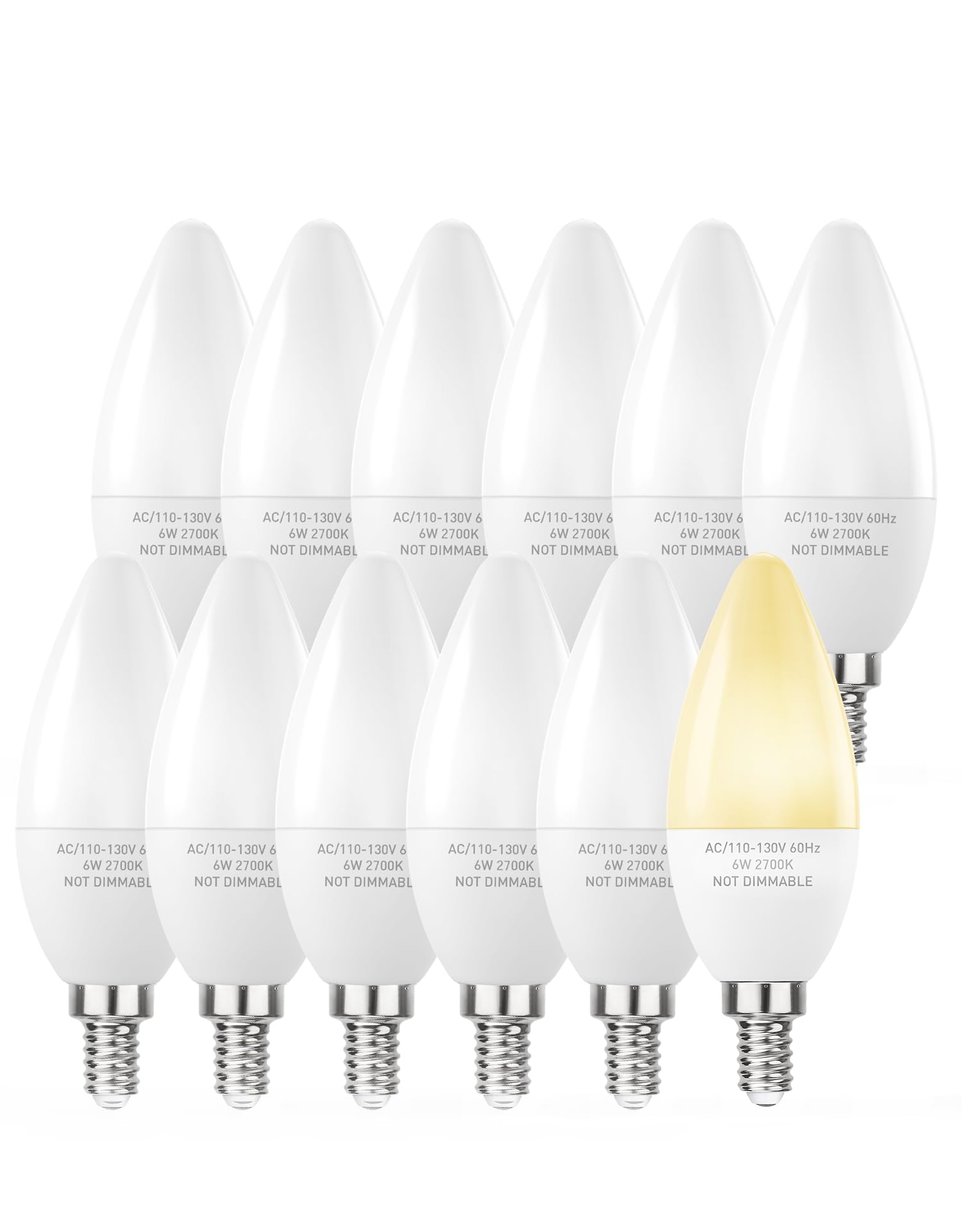PARTPHONER E12 LED Light Bulbs B11 Candelabra Bulbs 60W Equivalent