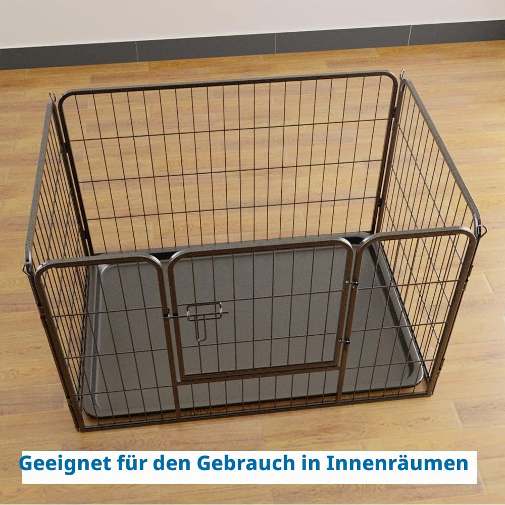 Welpenauslauf 4-teilig Welpenlaufstall ‎91x61cm Laufstall für Kleine Hunde Hundeauslauf draußen/Innen Hundelaufstall für Wohnung Hunde Zaun Hundegitter - Schwarz