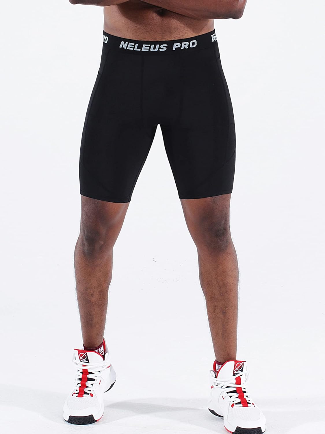 NELEUS Men's 3 Pack Running Compression Shorts with Pockets - Image 7