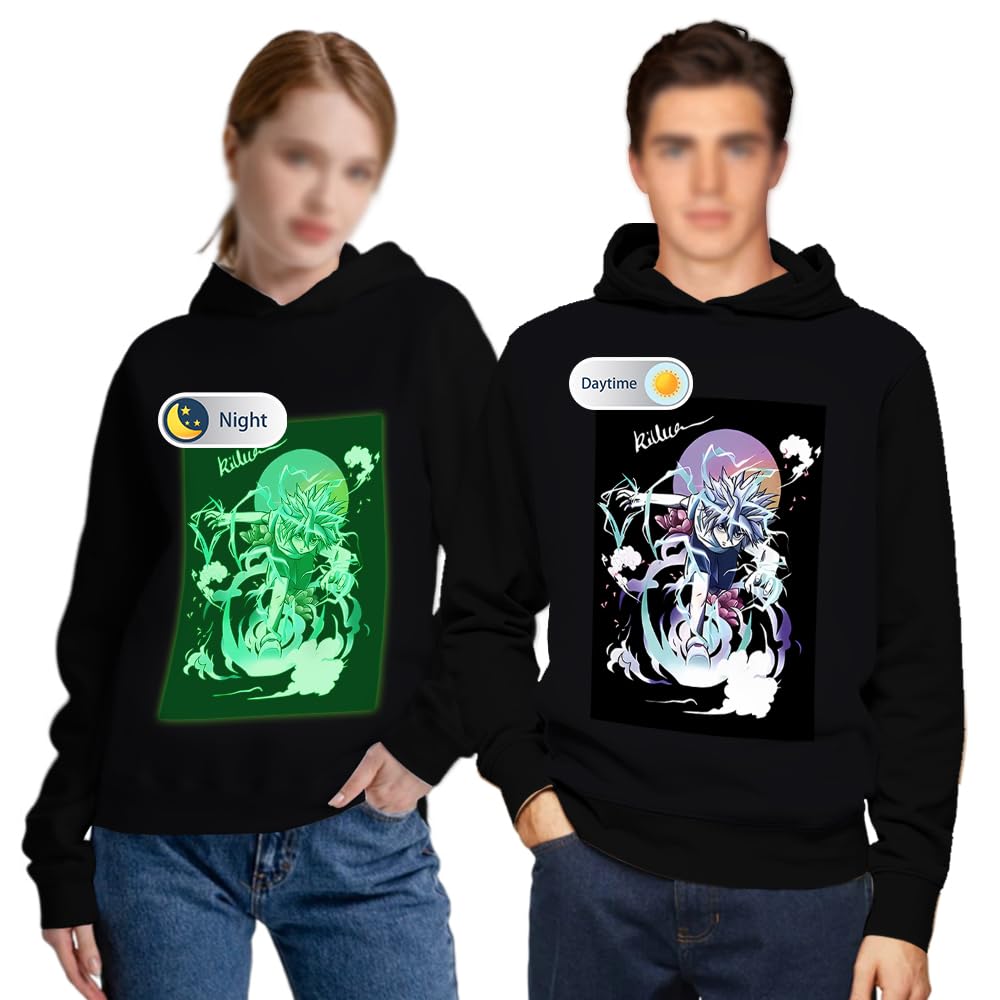 Unisex 3D Printed Cosplay Cool Hoodies 3d print Fluorescent Novelty Sweatshirt glow in dark Christmas custom anime jacket full sleeve Blacklight sweatshirt-XL