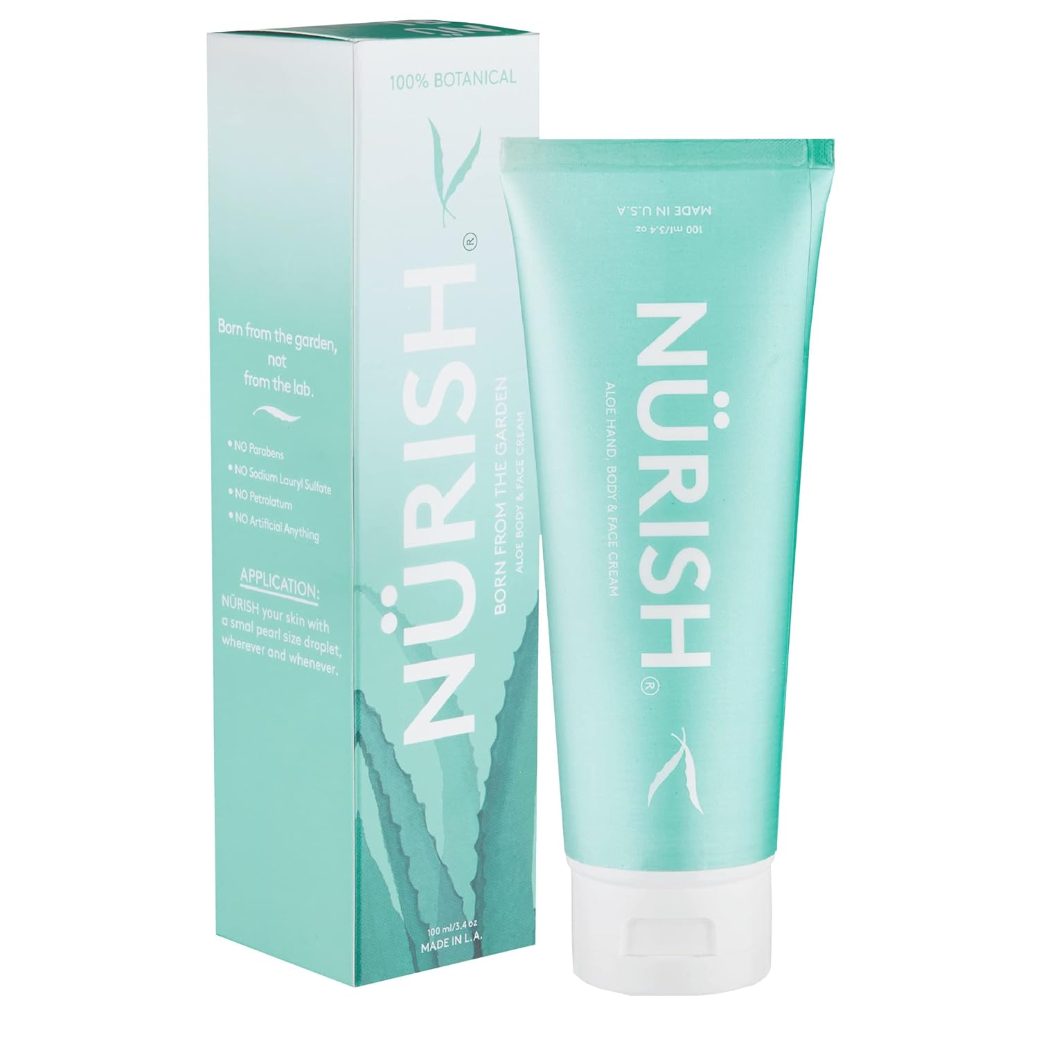 NURISH Advanced Moisturizer with Micro Hydro Beads| Natural & Vegan | Hand & Body Moisturizer for Normal & Dry Skin | Non-Comedogenic | Use 1/4 as much as other creams | Travel Freindly 3.4 oz