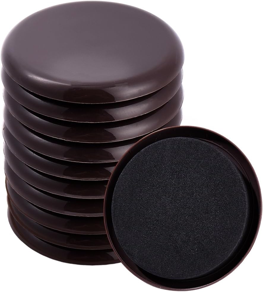 10Pcs Furniture Pads 89x10.5mm Brown EVA Foam Pads Flat Round Furniture Coaster Floor Protector for Chair Sofa Bed Couch Table Cabinet Moving Needs Home Office