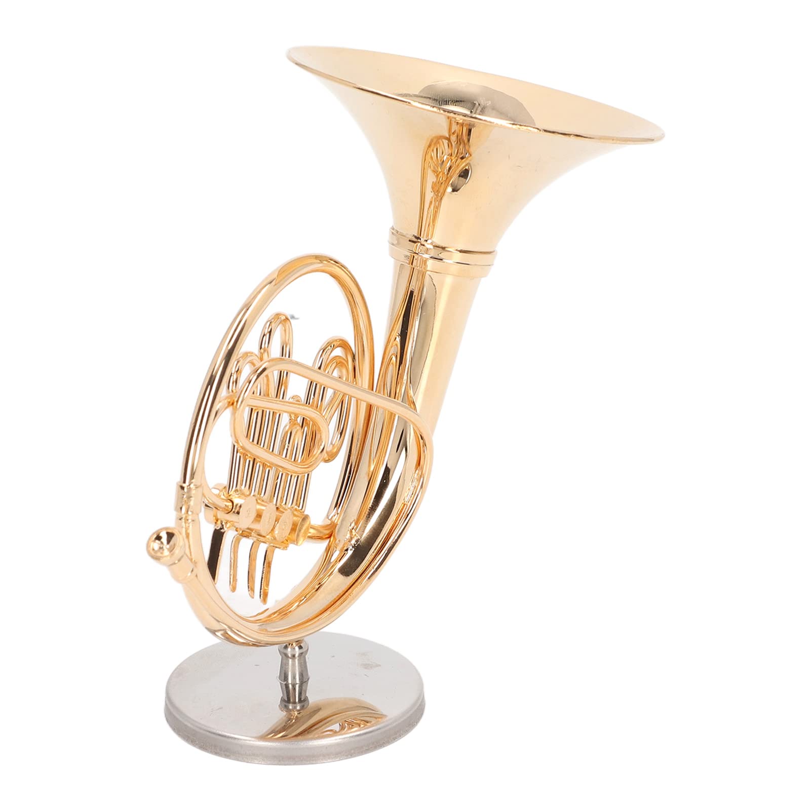 Strumento Musicale Decorativo Modello Corno Francese in Miniatura in Ottone per Case delle Bambole e Decorazioni Domestiche 4,7 Pollici