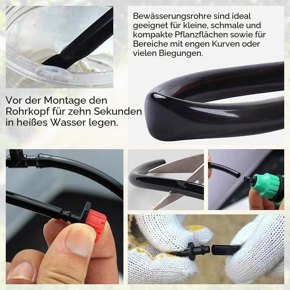 Bewässerungsschlauch 50m Gardena Micro Drip Schlauch 4/7mm, PVC Gardena Drip System Bewassersystem Schlauch Bewässerungsrohre Tropfschlauch Unterirdisch Tropfbewässerung für Landwirtschaft Poröser