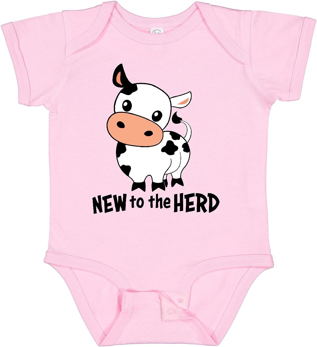 inktastic New To the Herd Cute Cow Baby Bodysuit