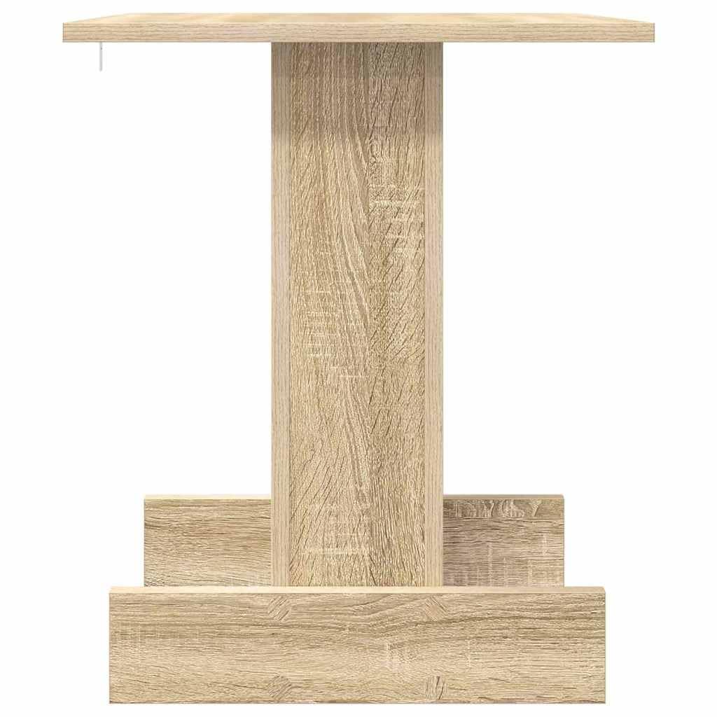 Générique Beistelltisch aus Holz, Sonoma-Eiche, 44,5 x 45 x 55 cm | Aufbewahrung von Regalfächern, minimalistisches Design, ideal für Wohnzimmer, Sofa, Pflege mit feuchtem Tuch