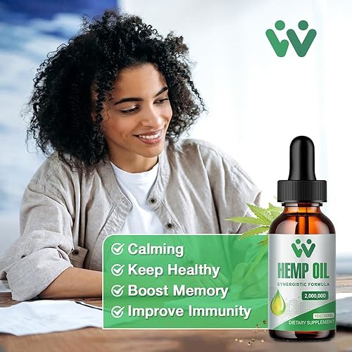 Miniatura 5 de Hemp Oil Drops High Potency - 140,000 Maximum Strength Organic Grown in The USA - Natural Hemp Tincture - C02 Extraction, Vegan, Non-GMO