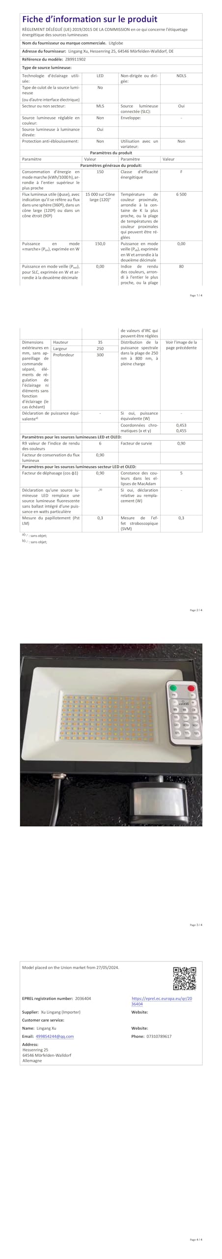 Projecteur LED extérieur détecteur de mouvement 100W IP67 étanche 10000LM blanc froid pour jardin - 16