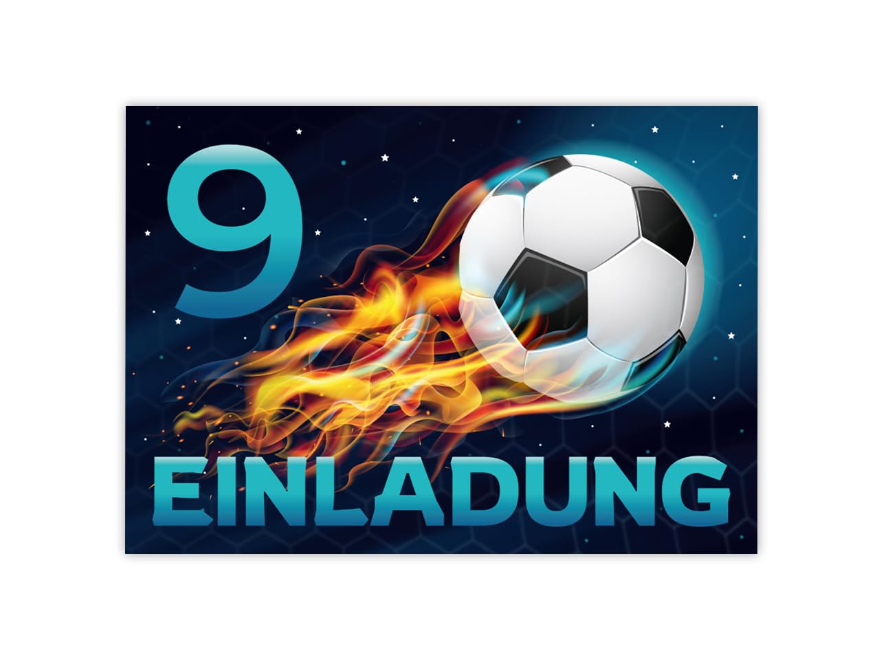 Minkocards 12 Einladungskarten 9. Kindergeburtstag Junge Fussball Einladungen neunte Jungsgeburtstag Fußball