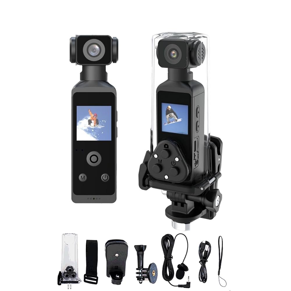 送料込み　アクションカメラ　ウェアラブルカメラ　スポーツカム　付属品フルセット Amazon | 3時間録画 スポーツカメラ アクションカメラ