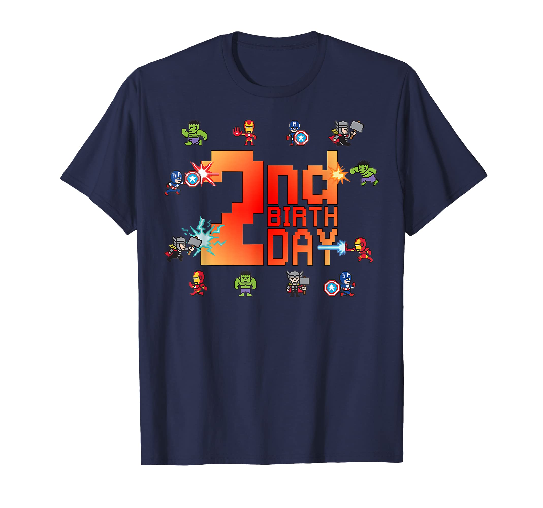Marvel Avengers 8-Bit 2nd Birthday T-Shirt