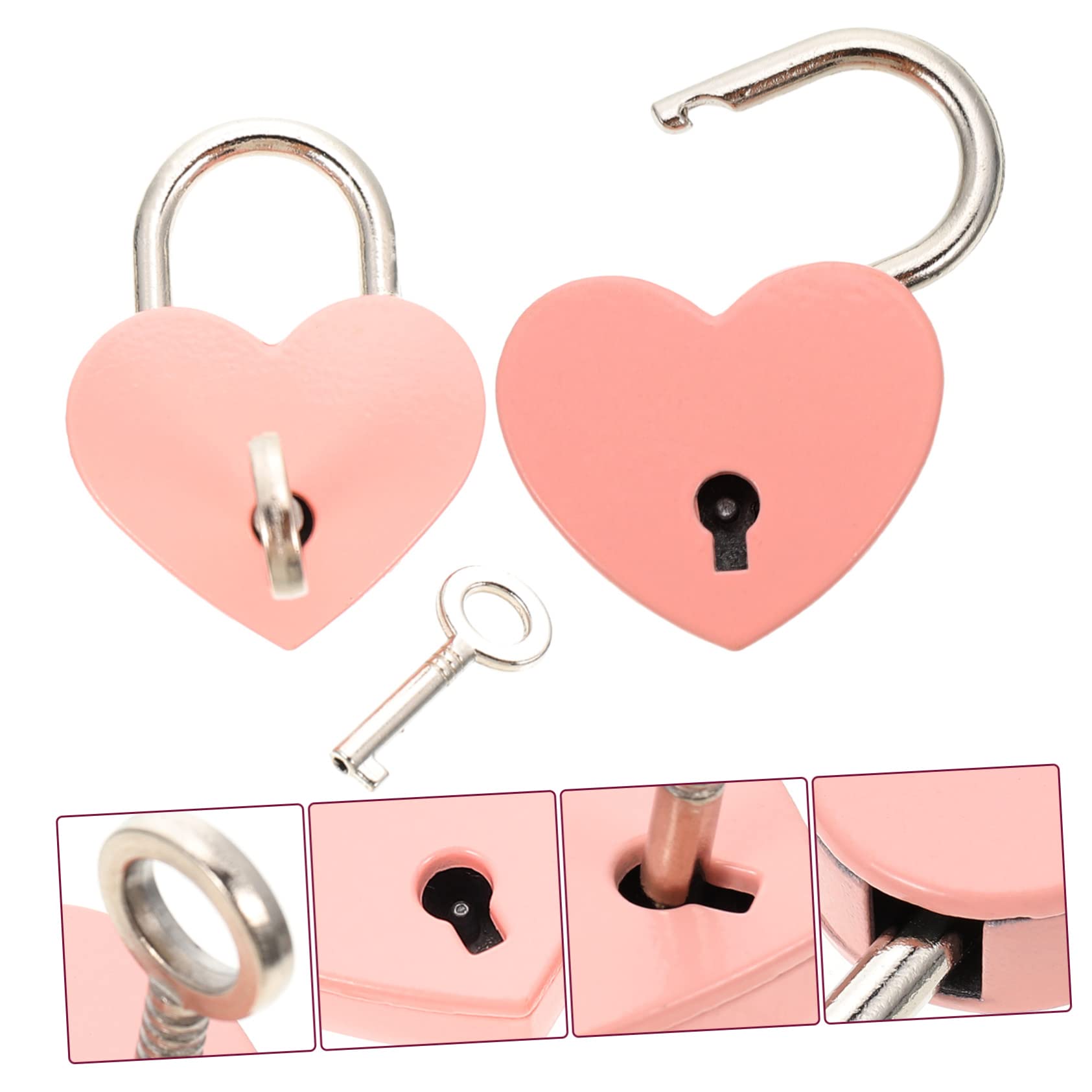 OSALADI 10piezas Candados Forma De Corazón Cerraduras De Luggage y Diario Para Viajes y Accesorios De Moda Con Llave Diseño Atractivo y Práctico