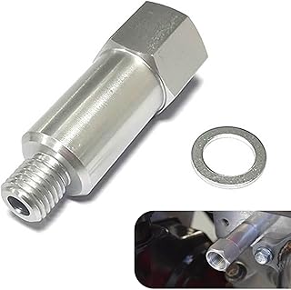 1 PC Car Cooling Water Temperature Sensor, M12 x 1.5 to 3/8 NPT LS Engine Converter, Alloy Extension Temperature Adapter with Gasket, Universal for Car Modification Accessories (Silver)