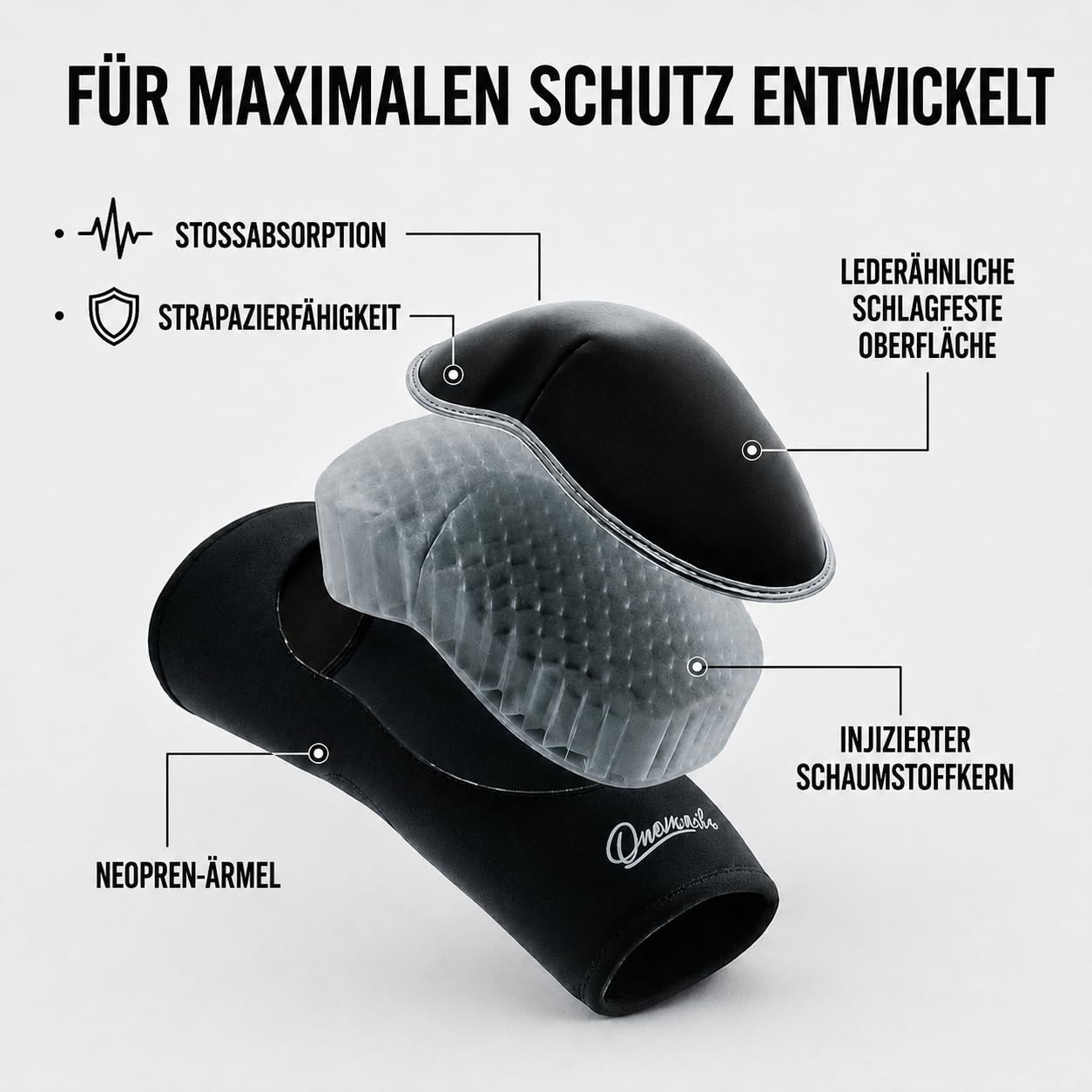 Ellenbogenbandage, Muay Thai, MMA, Thaiboxen, Thaiboxen, Ellenbogen, Sehnenscheidenentzündung, Ellenbogenschutz, Schwarz x Schwarz, Einheitsgröße