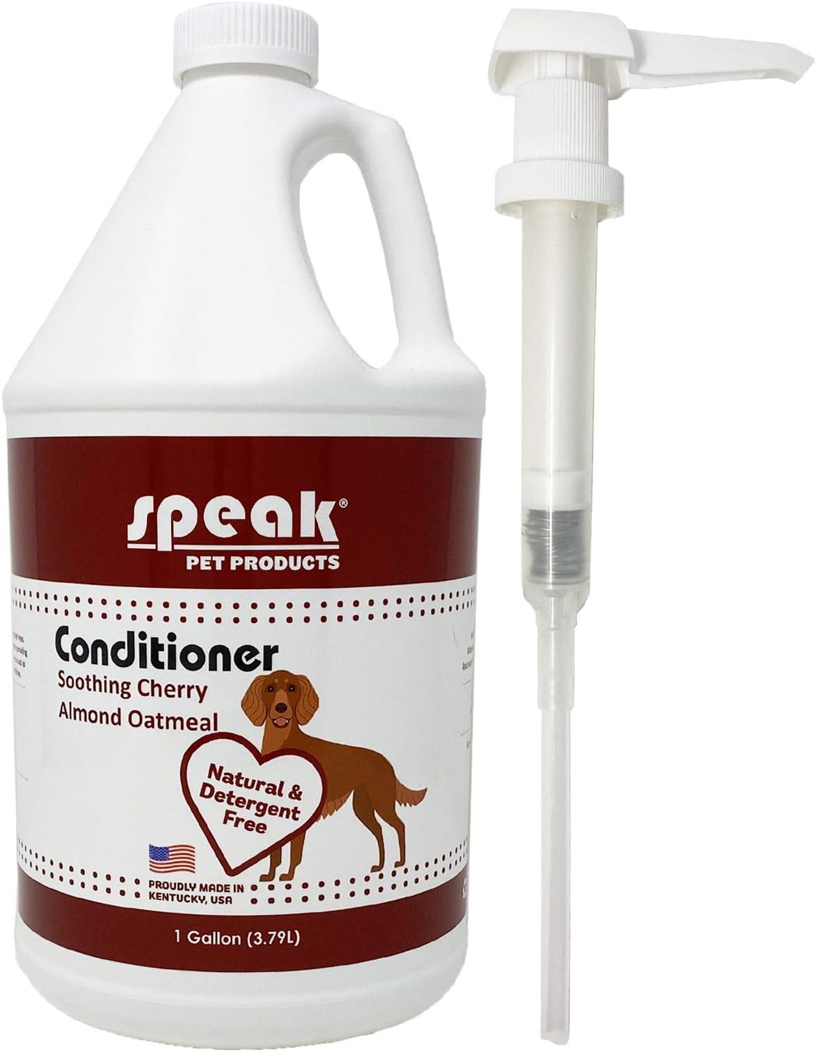 Dog Natural Leave-in Conditioning Spray Refill with Pump, Soothing Cherry Almond Oatmeal, 1 Gallon