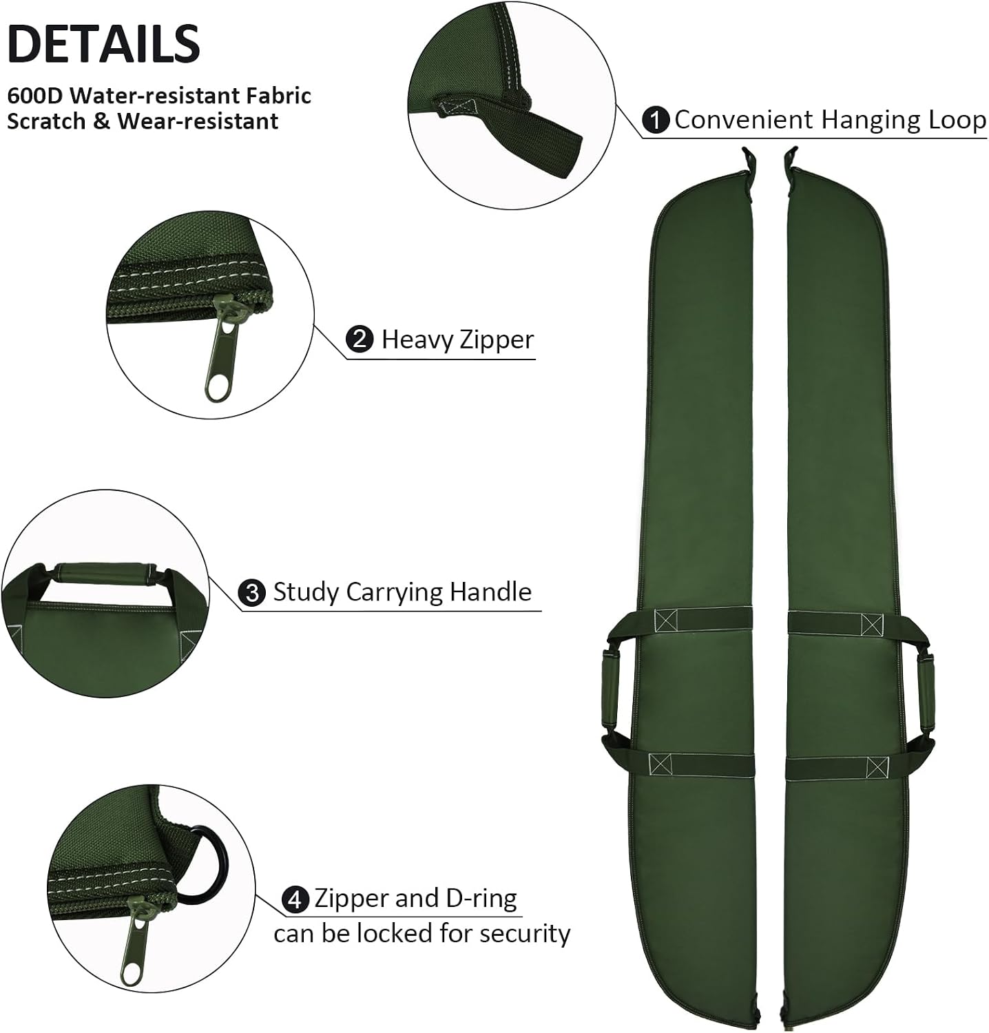 Soft Scoped Rifle Case, 52/54 inch Padded Tactical Gun Bag for Shotgun, Soft Gun Bag - Hunting and Shooting Accessories