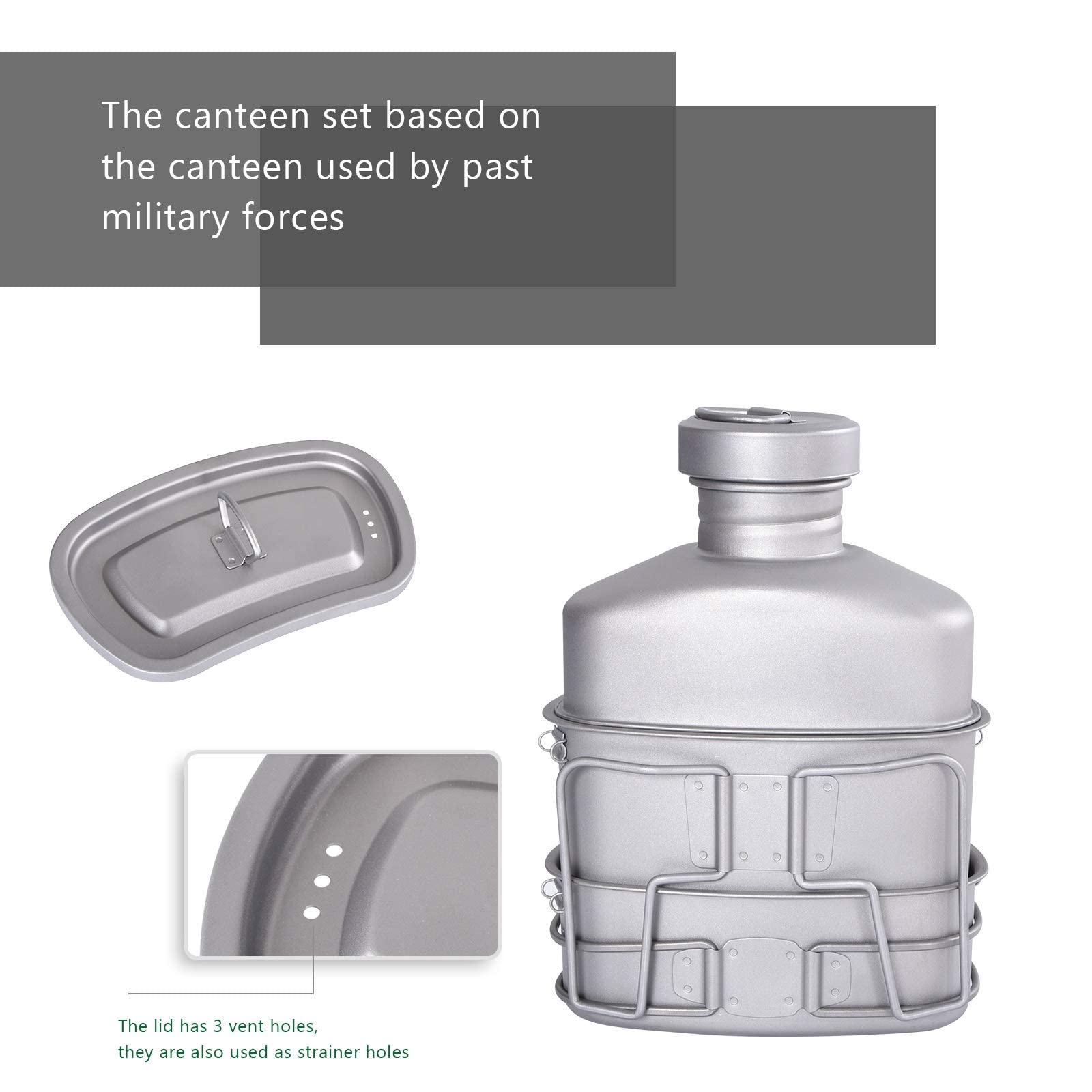 Boundless Voyage Titanium Canteen Mess Kit - 750ml 400ml - Ultralight - View #11
