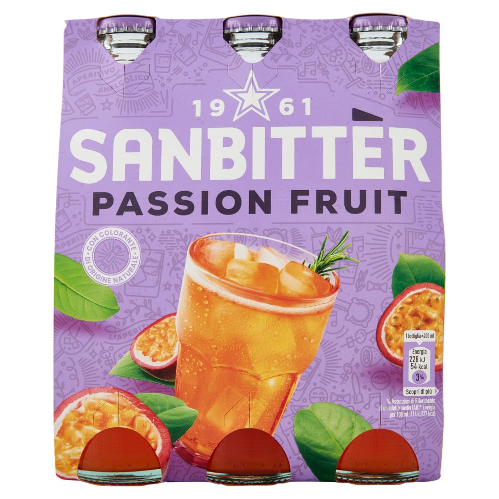 Sanbittèr Passion Fruit Alkoholfreier Aperitif aus Italien 48 x 200ml