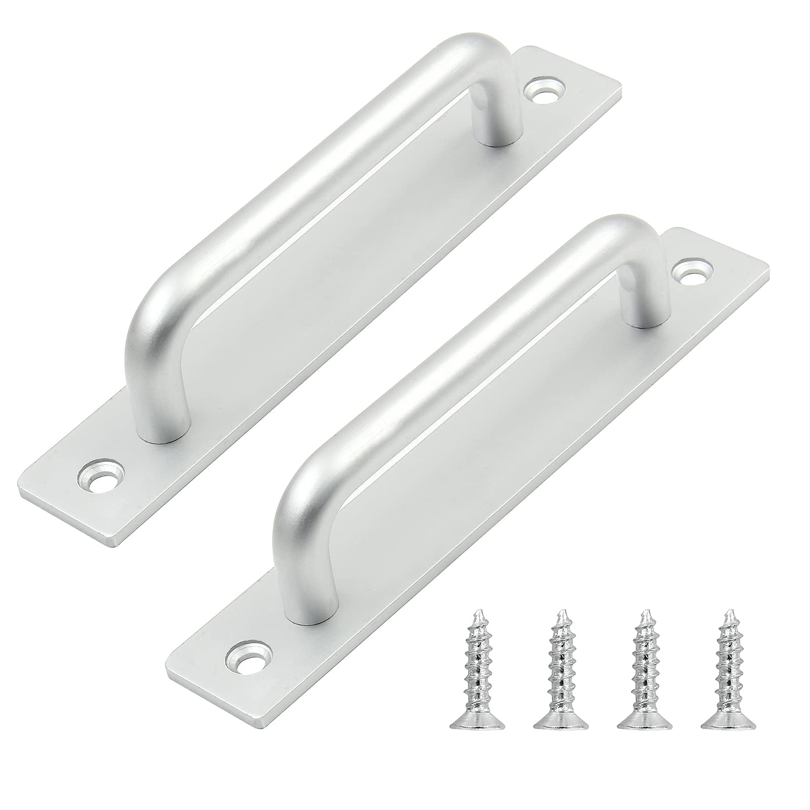 Axuansor 10 Pack 5.8 Inch Cabinet Handles Silver Cabinet Pulls Aluminium Alloy Closet Door Handle Vintage Drawer Handles Modern Kitchen Handles with Backplate for Cabinet Shed Drawer Wardrobe Silver