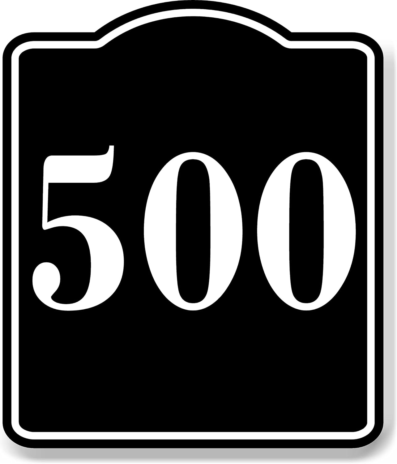 500 Bay Garage Door Plate Field Lane Gate Number BLACK Aluminum Composite Sign, 15x18