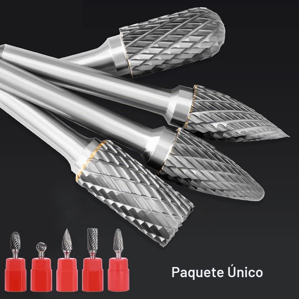 ASNOMY 5 pieza Fresa Metal Lápices Set – 6 x 10mm Escofina Taladro Bit Fresas de Carburo Rotary Archivo Tungsteno Acero Herramientas Rotary Burr para lijar archivos taladrar metal pulido